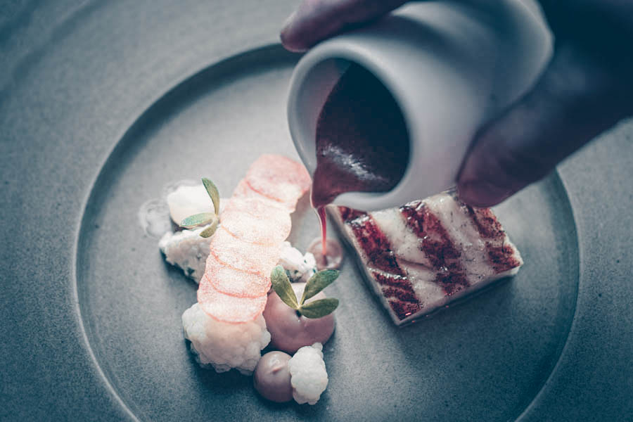 Kasteel Maurick - Restaurant Hedrik van Maurick - gerecht - Tarbot-gebrande boterjus-vadouvan-bloemkool